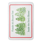 Handpainted Winter Trees Outside Snow Fires Glowin Badmat (Voorkant Verticaal)