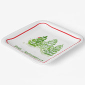 Handpainted Winter Trees PERSONALIZE NAME Papieren Bordje (Gebogen)