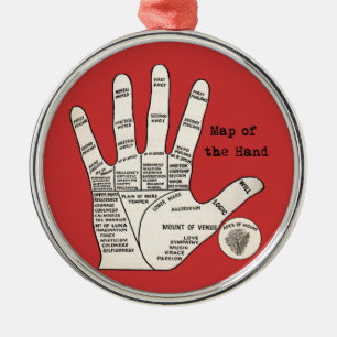 handpalmleespalmistry Hand Map Metalen Ornament