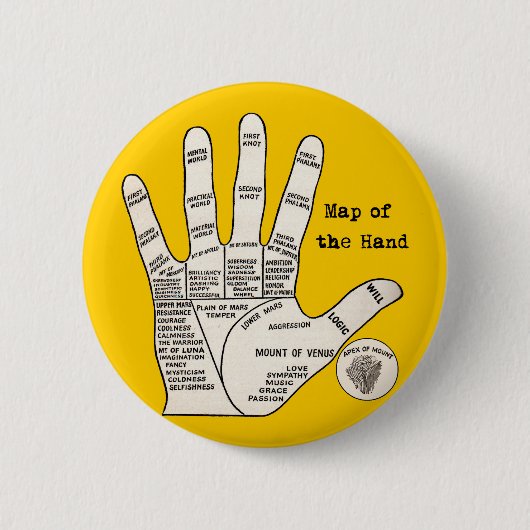  handpalmleespalmistry Hand Map Ronde Button 5,7 Cm (Voorkant)