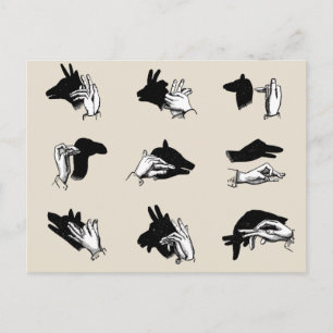 handpalmspelen voor de schaduw van de hand briefkaart