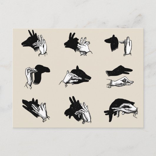 handpalmspelen voor de schaduw van de hand briefkaart (Voorkant)