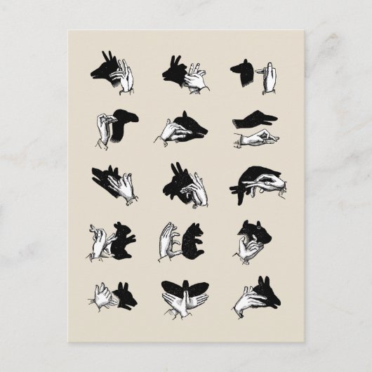  handpalmspelen voor de schaduw van de hand briefkaart (Voorkant)