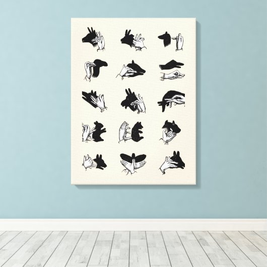 handpalmspelen voor de schaduw van de hand canvas afdruk (Insitu (Houten vloer))