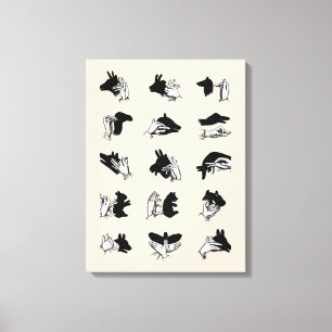  handpalmspelen voor de schaduw van de hand canvas afdruk