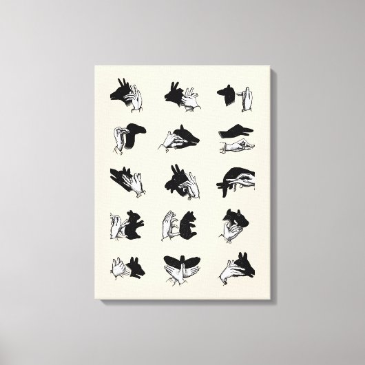  handpalmspelen voor de schaduw van de hand canvas afdruk (Voorkant)