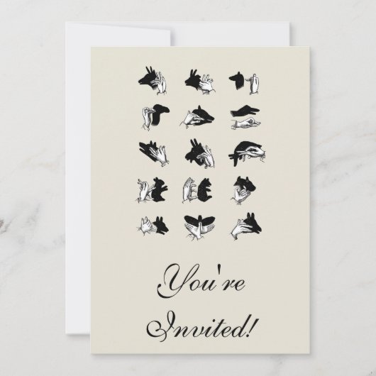  handpalmspelen voor de schaduw van de hand kaart (Voorkant)