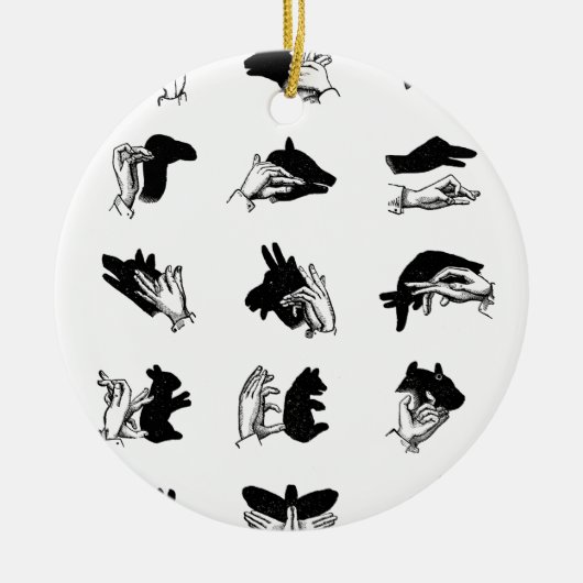  handpalmspelen voor de schaduw van de hand keramisch ornament (Voorkant)