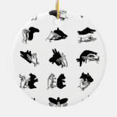  handpalmspelen voor de schaduw van de hand keramisch ornament (Achterkant)