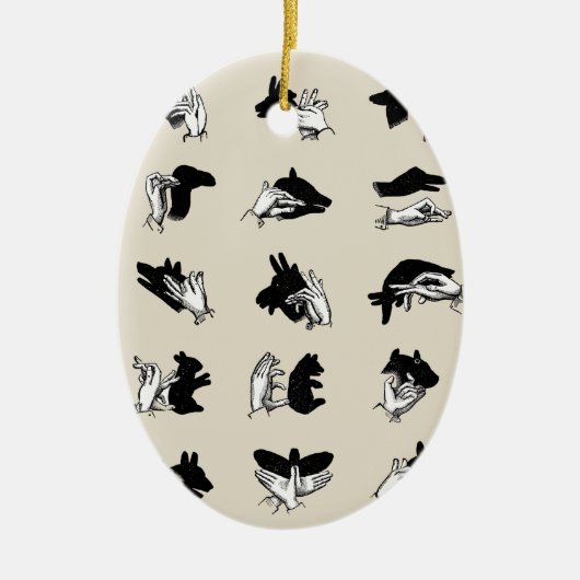  handpalmspelen voor de schaduw van de hand keramisch ornament (Voorkant)