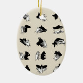  handpalmspelen voor de schaduw van de hand keramisch ornament (Achterkant)