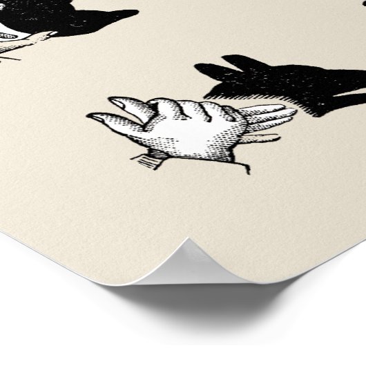  handpalmspelen voor de schaduw van de hand poster (Hoek)