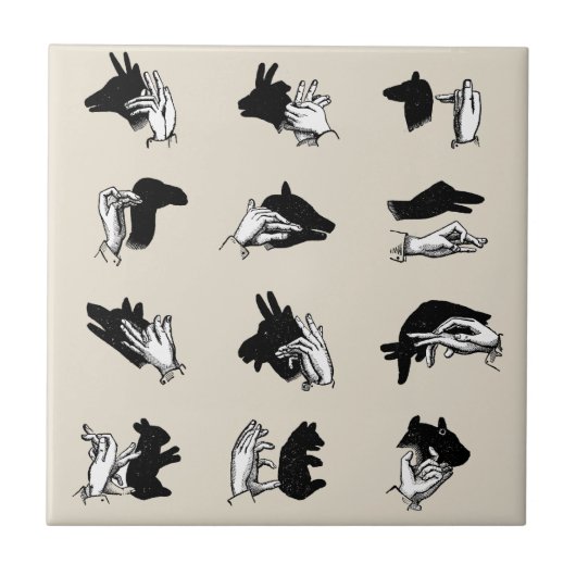  handpalmspelen voor de schaduw van de hand tegeltje (Voorkant)