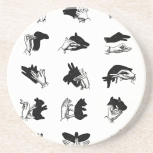 handpalmspelen voor de schaduw van de hand zandsteen onderzetter