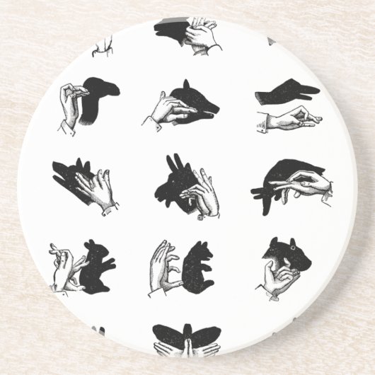 handpalmspelen voor de schaduw van de hand zandsteen onderzetter (Voorkant)