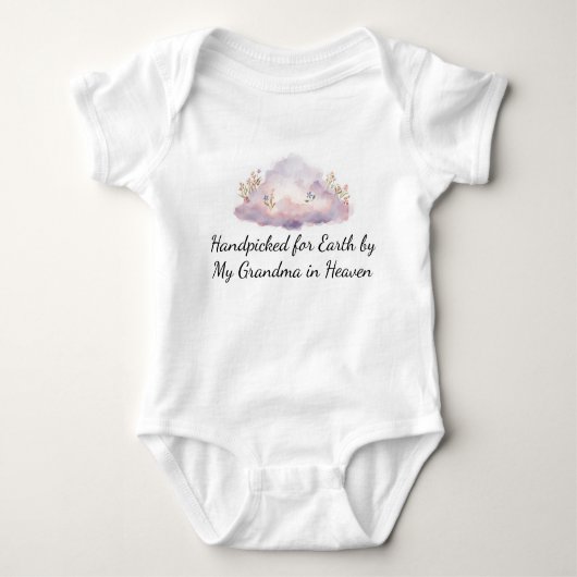 Handpicked for Earth by Grandma in Heaven Memorial Romper (Voorkant)