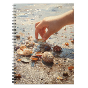 Handplukken van Schelpen Strand Notitieboek