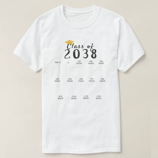 Handprint Afstuderen Klasse 2038 Grow met mij T-shirt (Design voorkant)