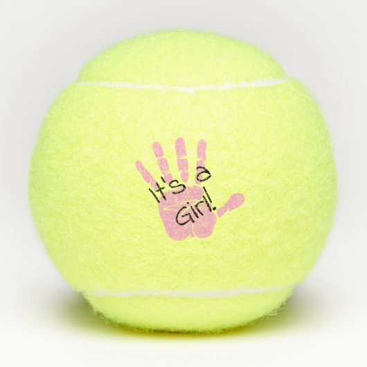Handprint Baby kondiging Tennisballen (Voorkant)