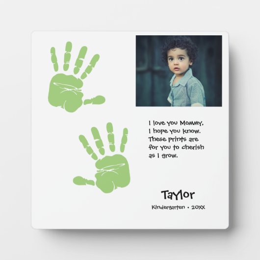 Handprint Eerste dag schoolgedicht voor moeder Fotoplaat (Voorkant)