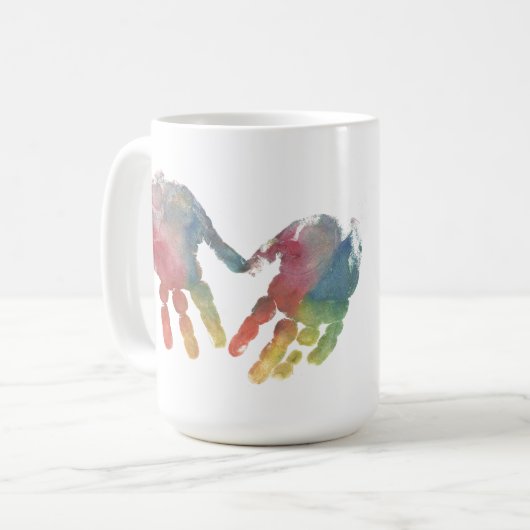 Handprint Heart Cutest Toddler Baby Foto Koffiemok (Voorkant links)