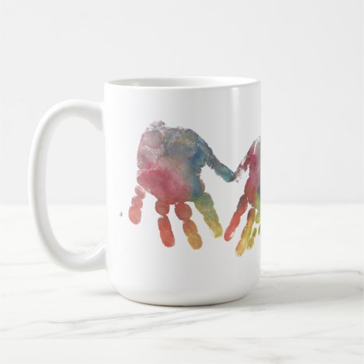 Handprint Heart Cutest Toddler Baby Foto Koffiemok (Links)