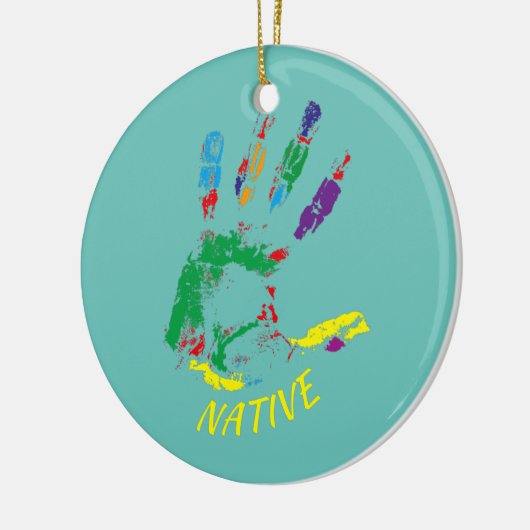Handprint inheemse inheemse Amerikaanse stam Keramisch Ornament (Links)