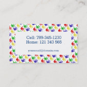 Handprint mammie-oproepkaart contactkaartje (Achterkant)