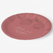 Handraw Minimalist Strawberry Birthday Paper Bord (Gekanteld)