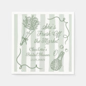 Handrawn Fresh Off the Market Bridal Shower Servet (Voorkant)