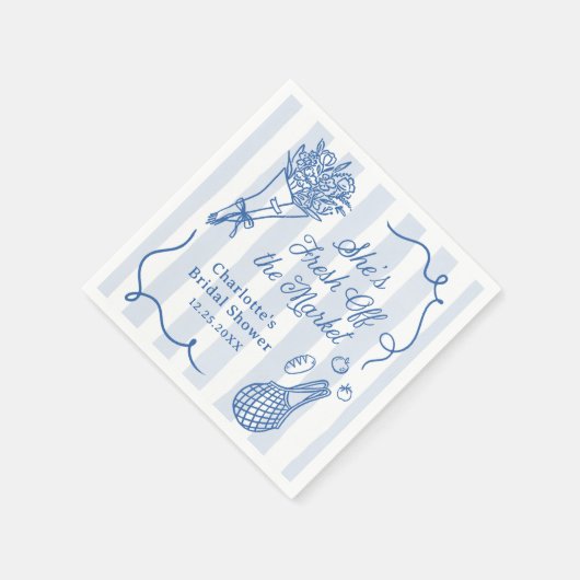 Handrawn Fresh Off the Market Vrijgezellenfeest Servet (Hoek)