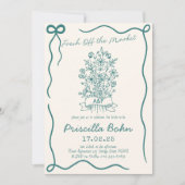 Handrawn Fresh Off the Market Vrijgezellenfeest Ui Kaart (Voorkant)