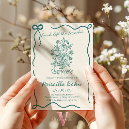 Handrawn Fresh Off the Market Vrijgezellenfeest Ui Kaart