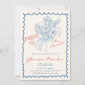 Handrawn Fresh Off the Market Vrijgezellenfeest Ui Kaart (Voorkant)