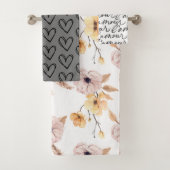Handrawn Hearts, Gezegde en Quotes, Rozen Pattern Bad Handdoek (Insitu)