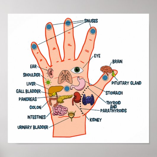 Handreflexologie 13x12 inch poster (Voorkant)