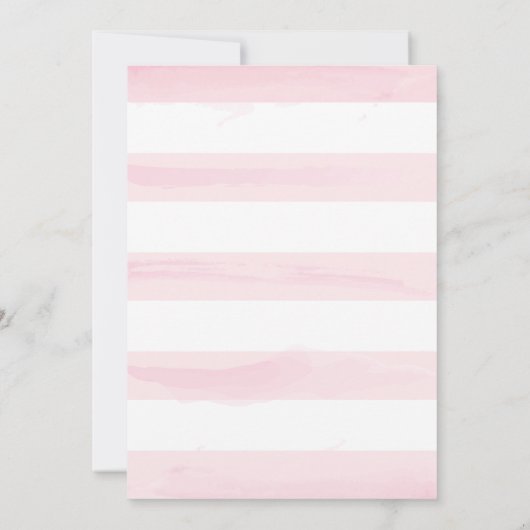 Handroze strepen, met baby shower kaart (Achterkant)