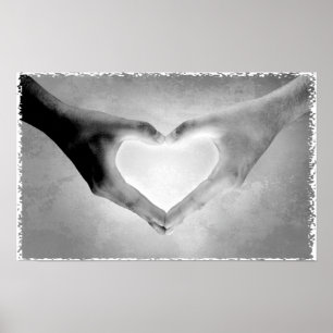 Hands B&W foto Poster