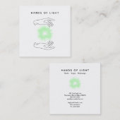 *~* Hands Ball Energy + Lichten Reiki Healing Vierkante Visitekaartje (Voorkant / Achterkant)