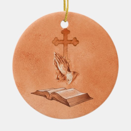 Hands bidden keramisch ornament (Voorkant)