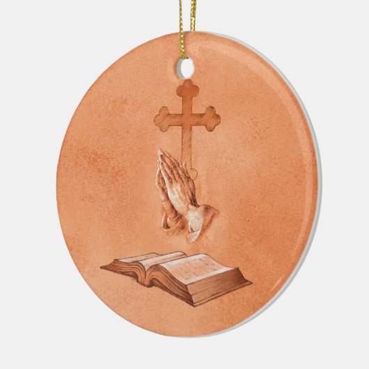 Hands bidden keramisch ornament (Links)