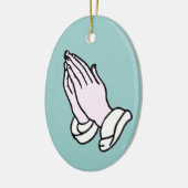 Hands bidden keramisch ornament (Links)