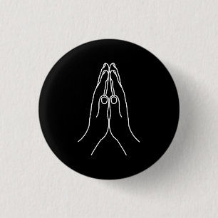 Hands bidden ronde button 3,2 cm