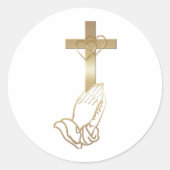 Hands bidden ronde sticker (Voorkant)