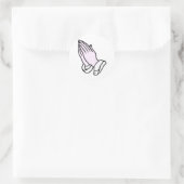 Hands bidden ronde sticker (Tas)