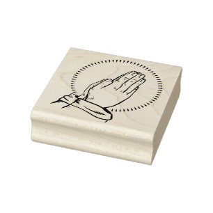 Hands bidden rubberstempel