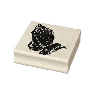 Hands bidden rubberstempel