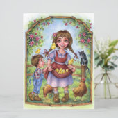 Hands Boerderij Kinder tuinvleeskuikens Kaart (Staand voorkant)