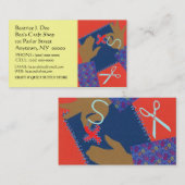 HANDS BUSY QUILTING STITCHIN CRAFTER VISITEKAARTJE (Voorkant / Achterkant)