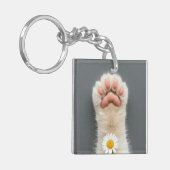 Hand's Cat met Bloem Sleutelhanger (Voorkant Links)